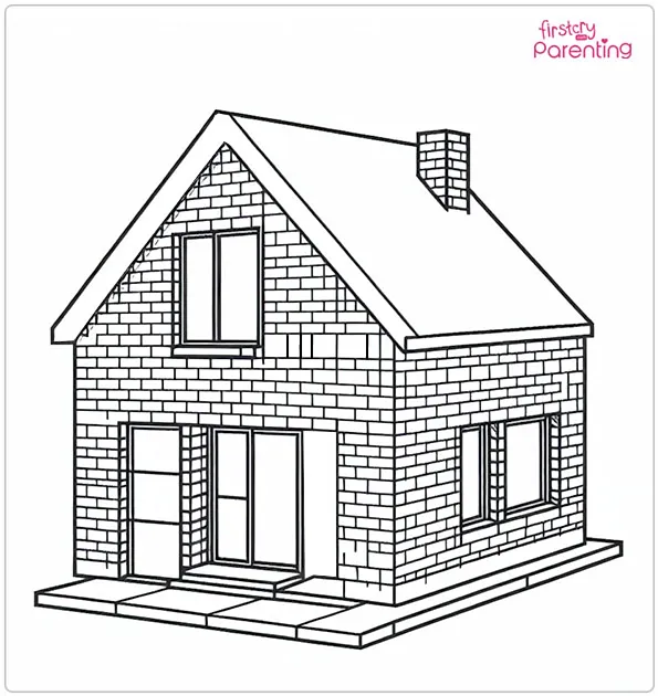Brick House Coloring Page