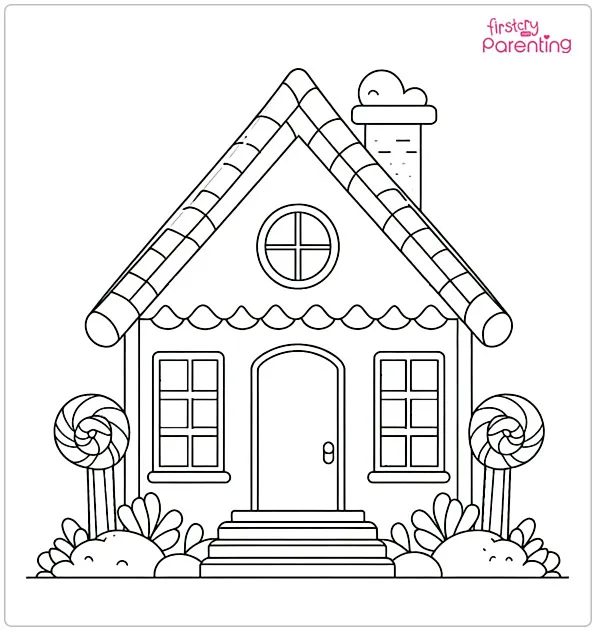 Candy House Coloring Page