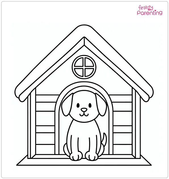 Dog House Coloring Page