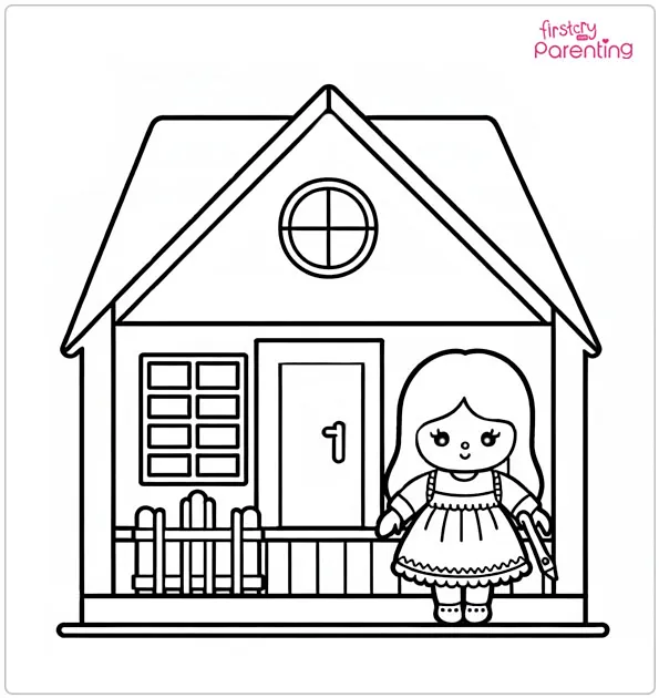 Doll House Coloring Page