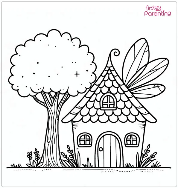 Fairy House Coloring Page