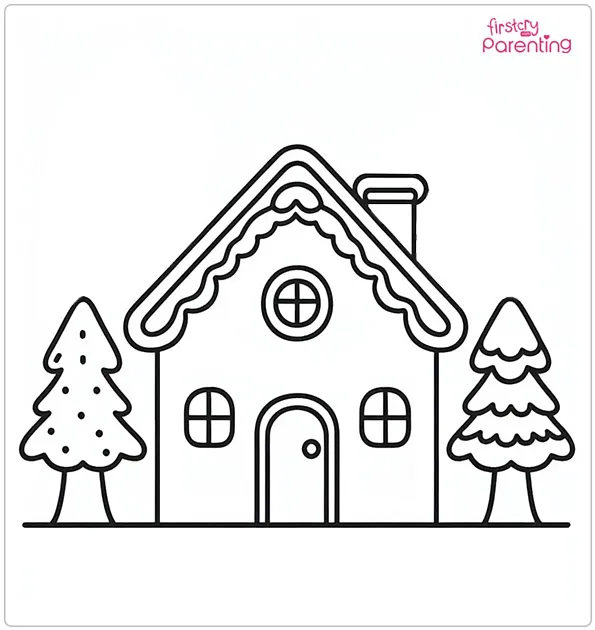 Gingerbread House Coloring Page