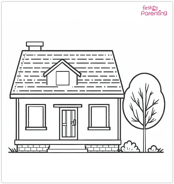 Realistic House Coloring Page