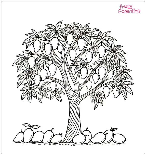 Mango Tree Coloring Page