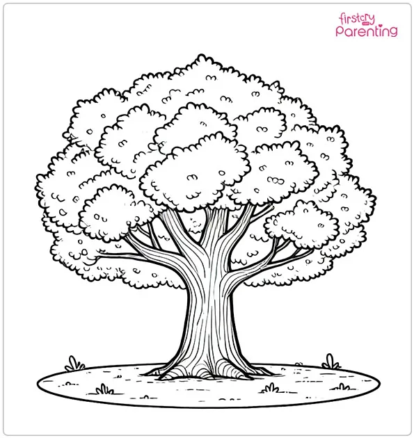 Oak Tree Coloring Page