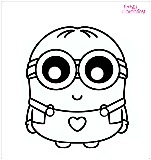 Kawaii Themed Minion Coloring Page Kawaii Themed Minion Coloring Page
