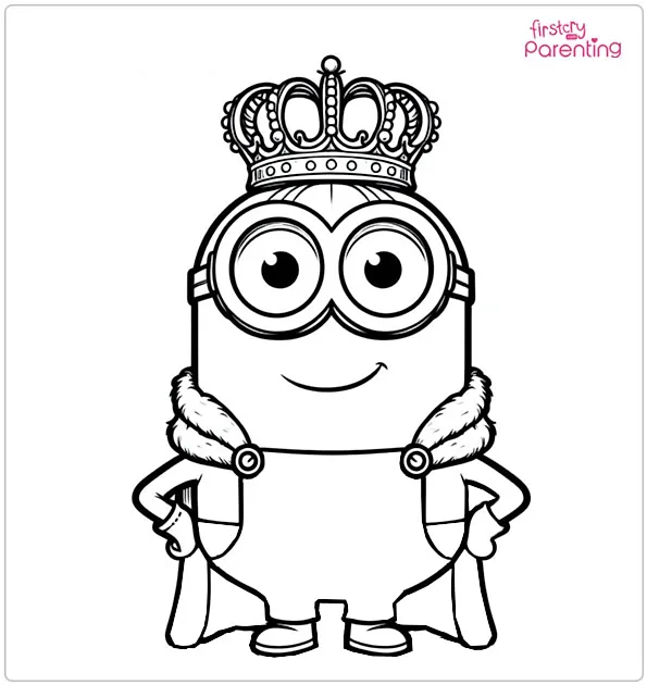 King Minion Bob Coloring Page King Minion Bob Coloring Page