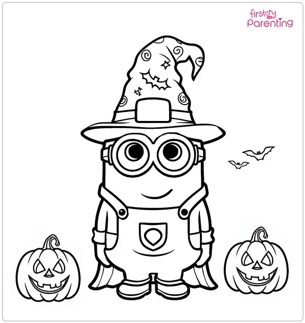 Minion Halloween Coloring Page Minion Halloween Coloring Page