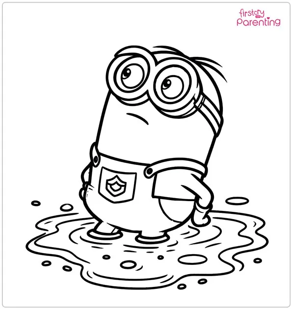 Minion in the Puddle Coloring Page Minion in the Puddle Coloring Page