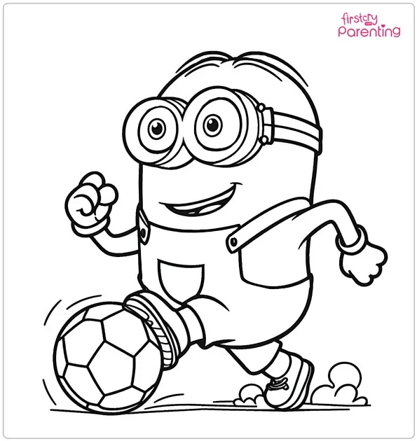 Minion Playing Soccer Coloring Page Minion Playing Soccer Coloring Page