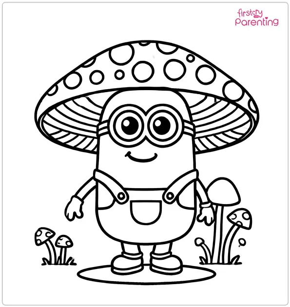 Mushroom Minion Coloring Page Mushroom Minion Coloring Page