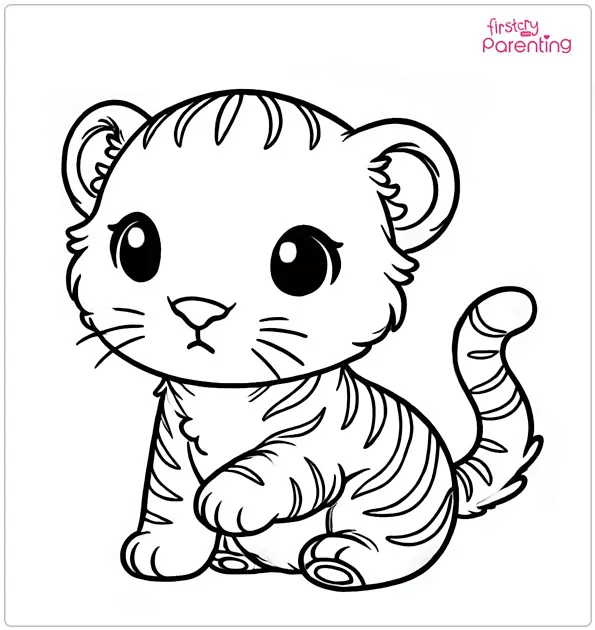 Baby Tiger Coloring Page