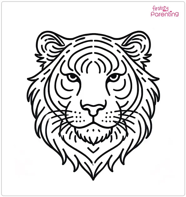 Tiger Face Coloring Page