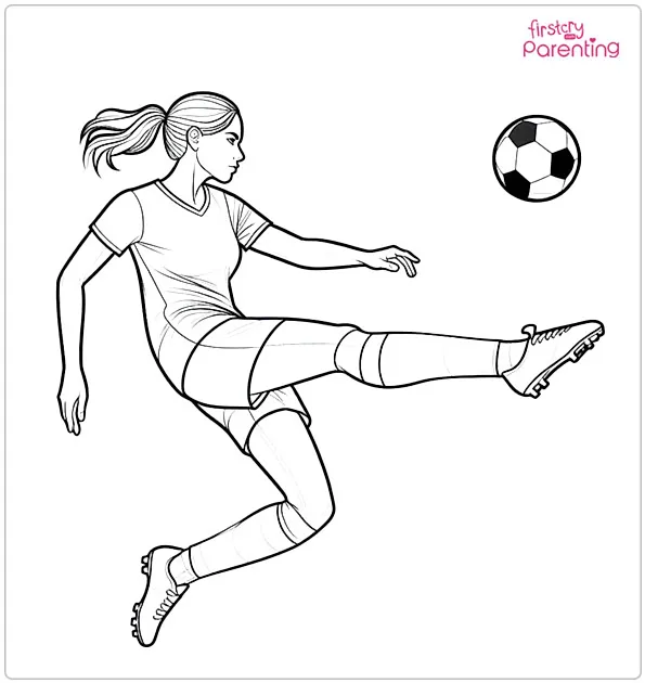 Female Soccer Player Coloring Page