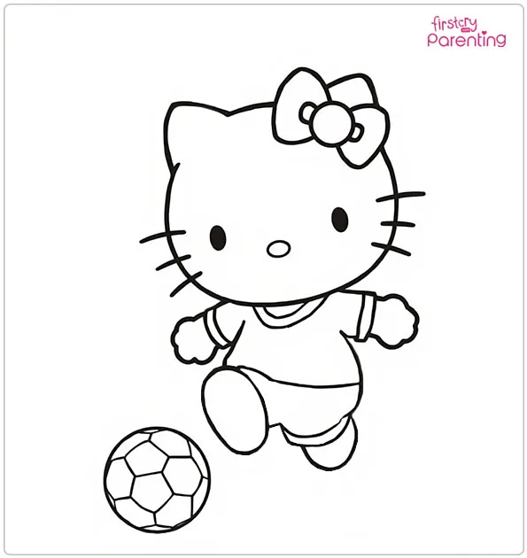 Hello Kitty Soccer Coloring Pages