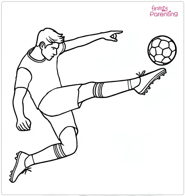 Soccer Player Doing Trick Shots Coloring Page