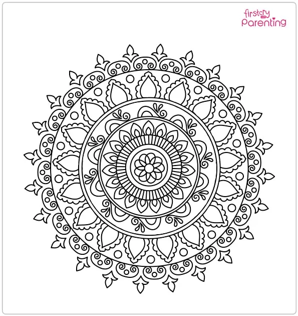Thanksgiving Mandala Coloring Page
