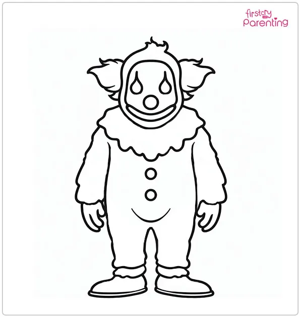 Clown Scary Monster Coloring Page