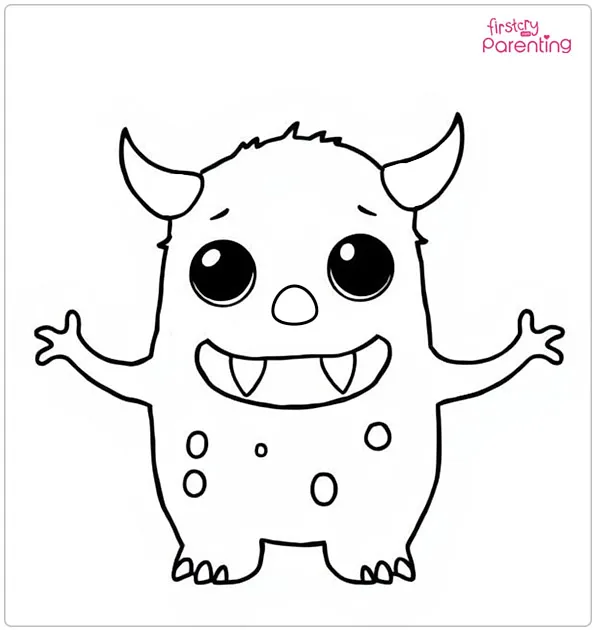 Kawaii Monster Coloring Page
