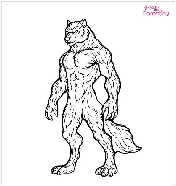 Werewolf Monster Coloring Page