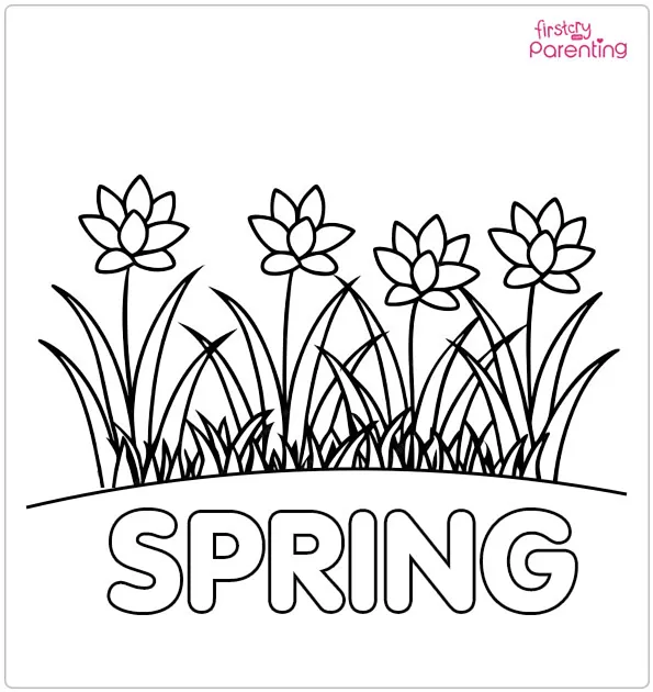 Easy Spring Coloring Page
