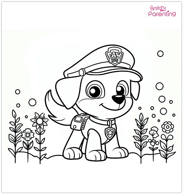 Paw Patrol Spring Coloring Page