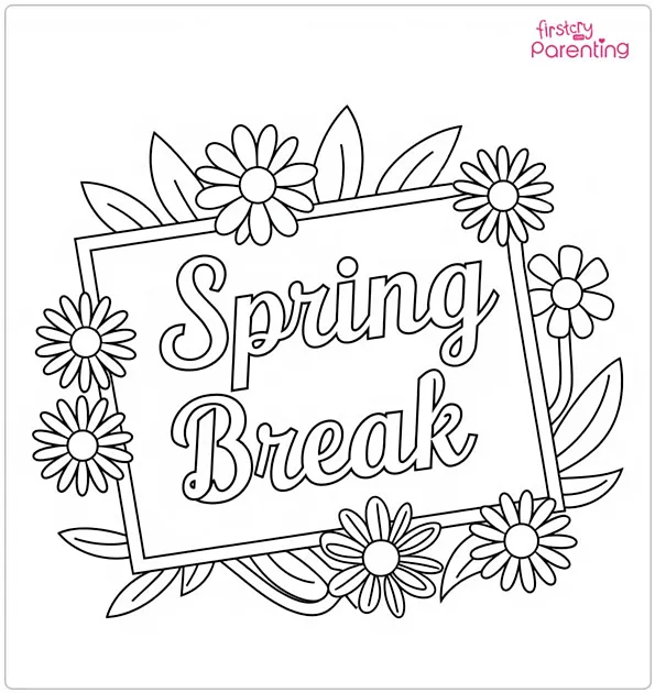 Spring Break Coloring Page