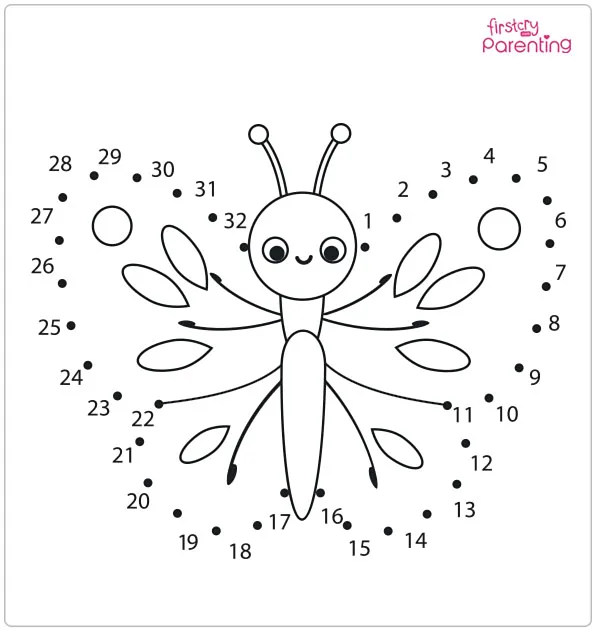 Butterfly Dot to Dot Coloring Page