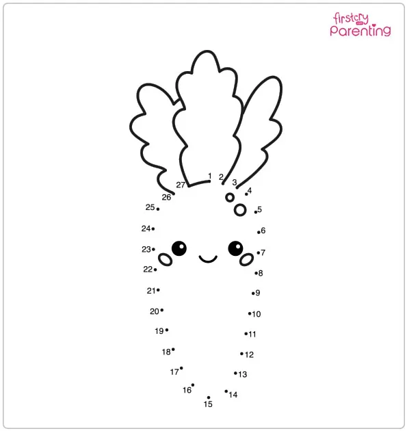 Carrot Dot to Dot Coloring Page
