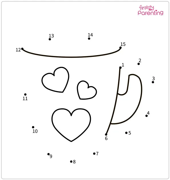 Cup Dot to Dot Coloring Page