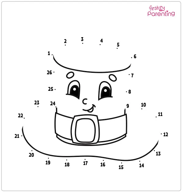 Hat Dot to Dot Coloring Page