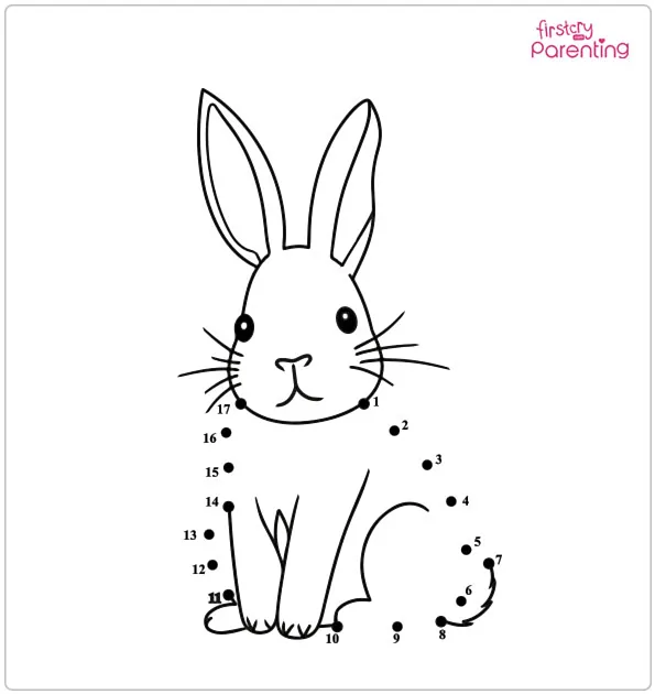 Rabbit Dot to Dot Coloring Page