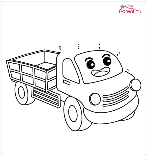 Truck Dot to Dot Coloring Page