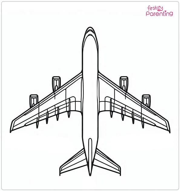 A380 Airplane Coloring Page