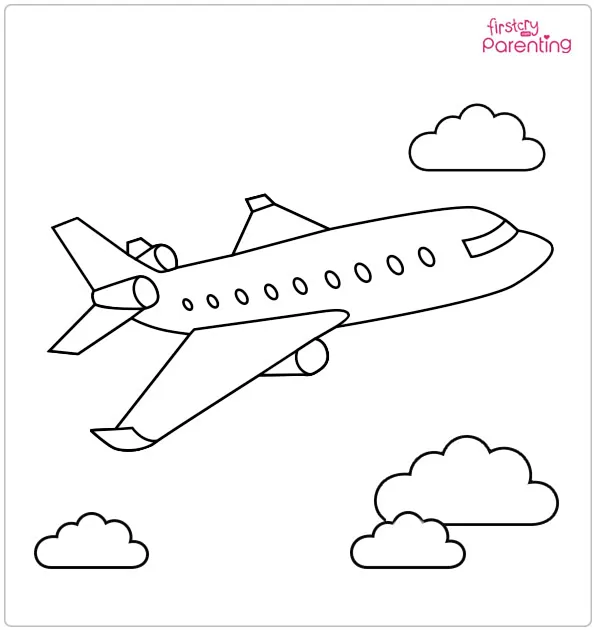 Airplane Taking Off Coloring Page