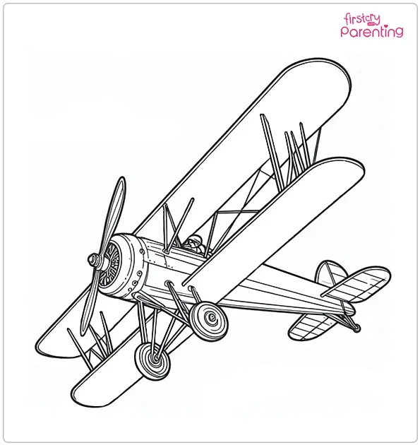 Biplane Coloring Page
