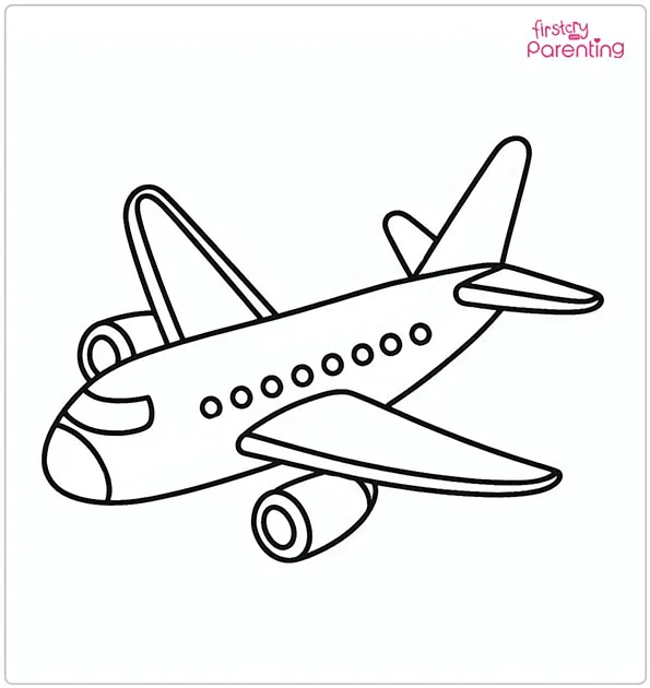 Easy Airplane Coloring Page
