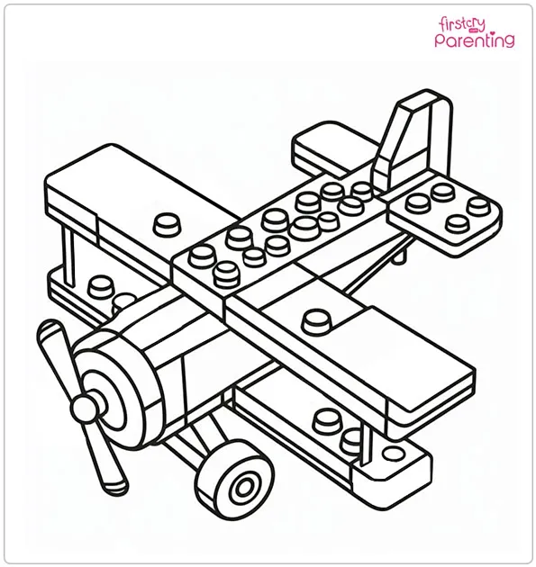 Lego Airplane Coloring Page