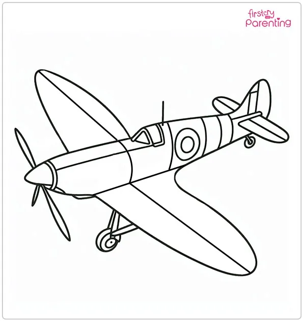 Spitfire Plane Coloring Page