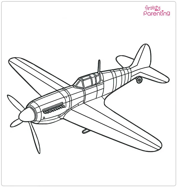 World War 2 Fighter Airplane Coloring Page