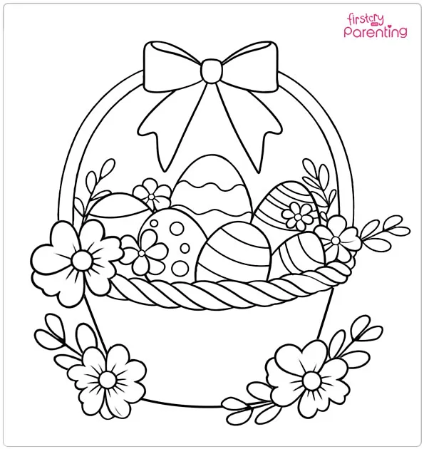 Easter Basket Coloring Page