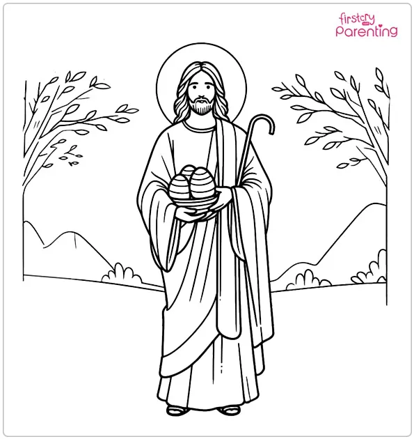 Easter Jesus Coloring Page