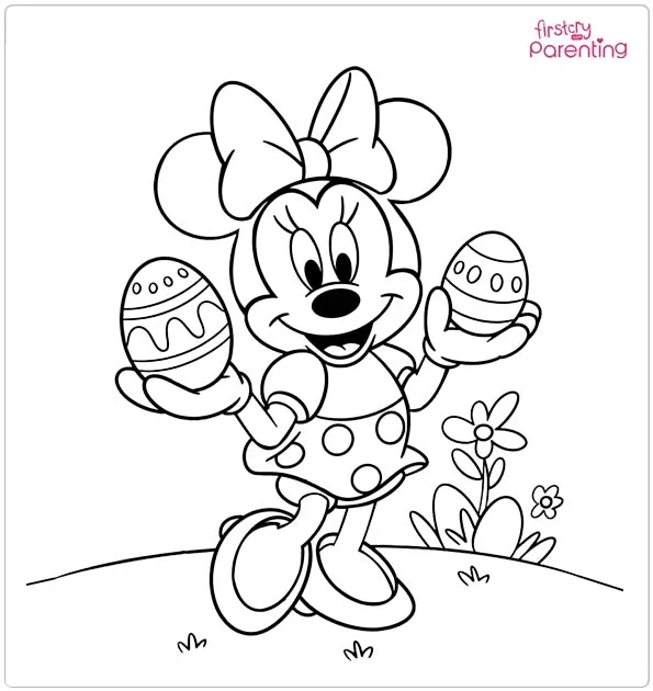 Minnie Mouse Easter Coloring Page