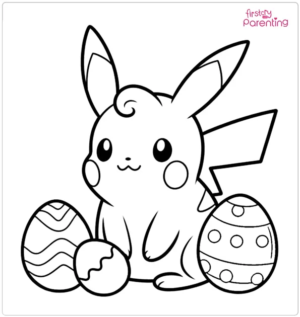 Pokemon Easter Coloring Page