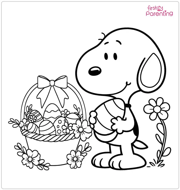 Snoopy Easter Coloring Page