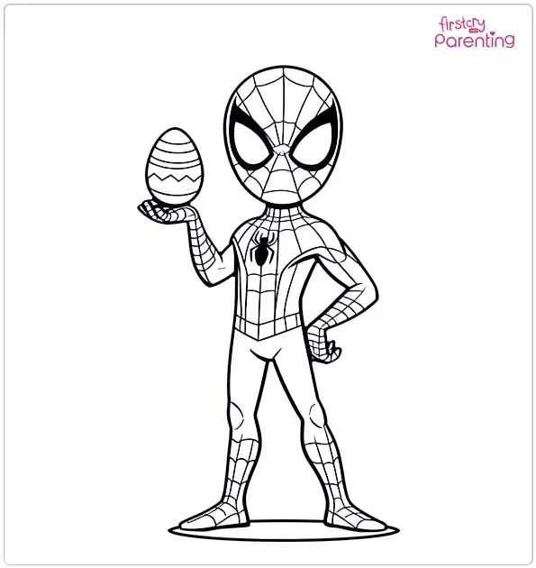 Spiderman Easter Coloring Page