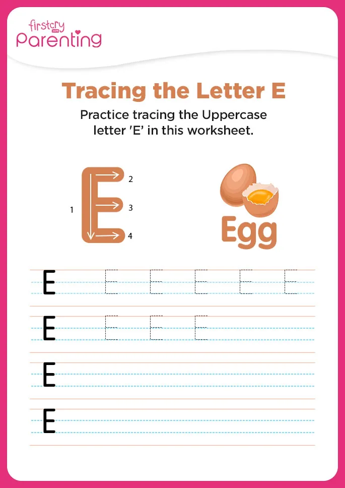 E for Egg Worksheet