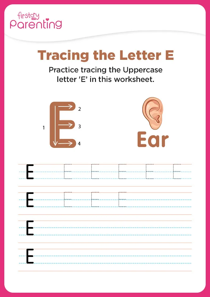 E for Ear Worksheet