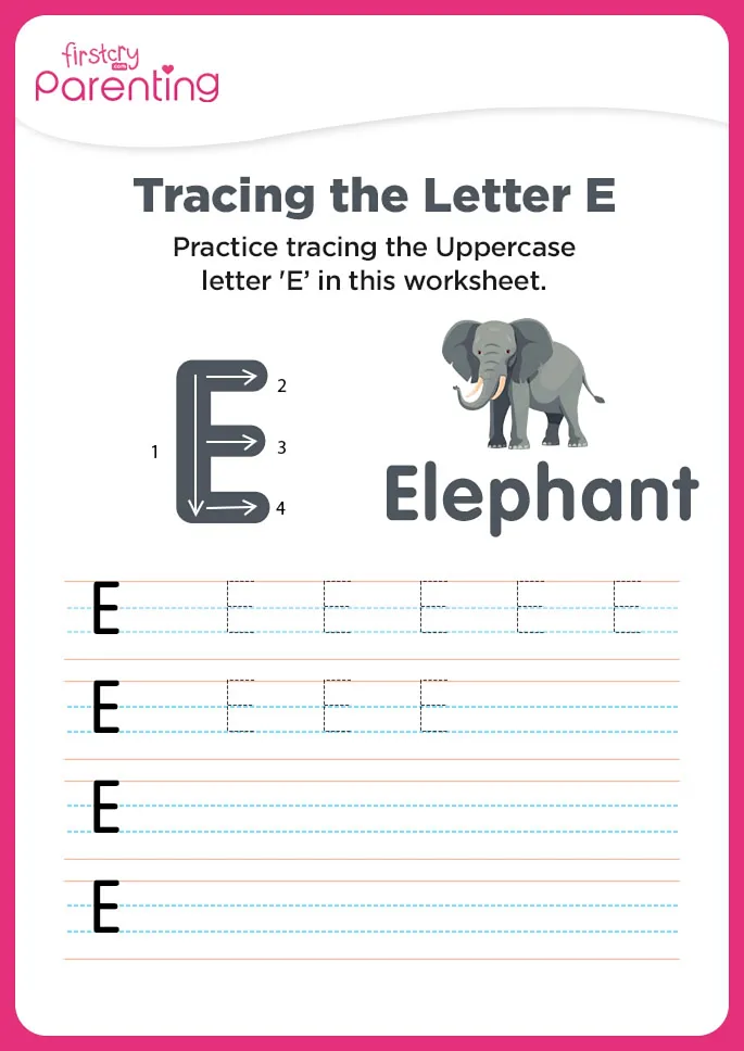 E for Elephant Worksheet
