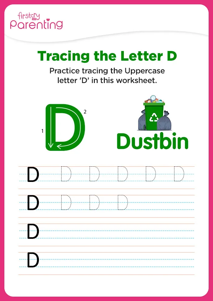 D for Dustbin Worksheet